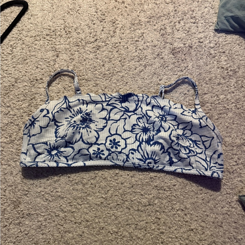 Aerie Textured Top with Blue Accents
